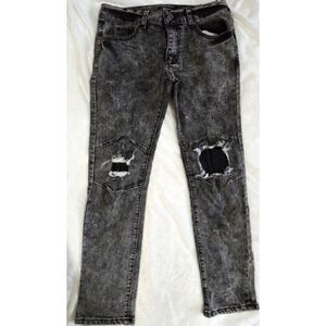 Trestles Supply Co. CALIFORNIA REPUBLIC Black Distressed Jeans Youth Boys 16
